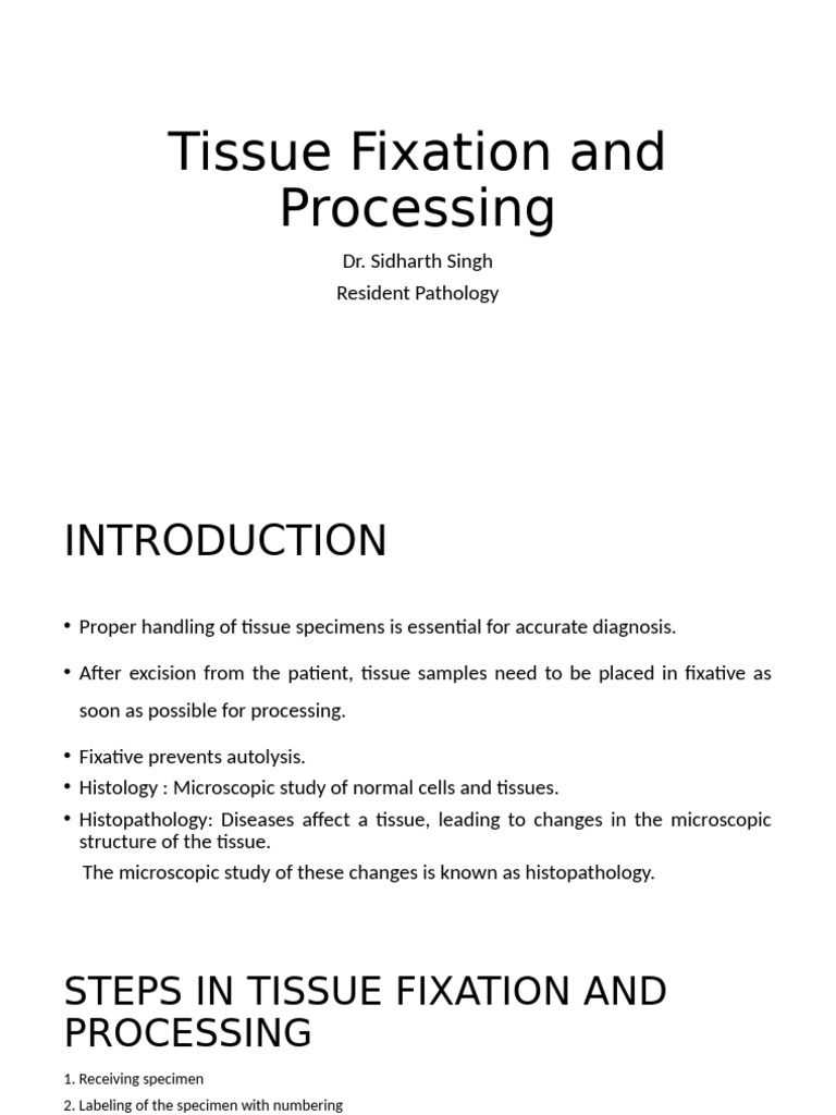 Tissue Fixation and Processing | PDF | Fixation (Histology ...