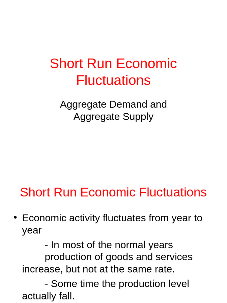 Short-Run Economic Fluctuations Analysis | PDF | Aggregate Demand ...