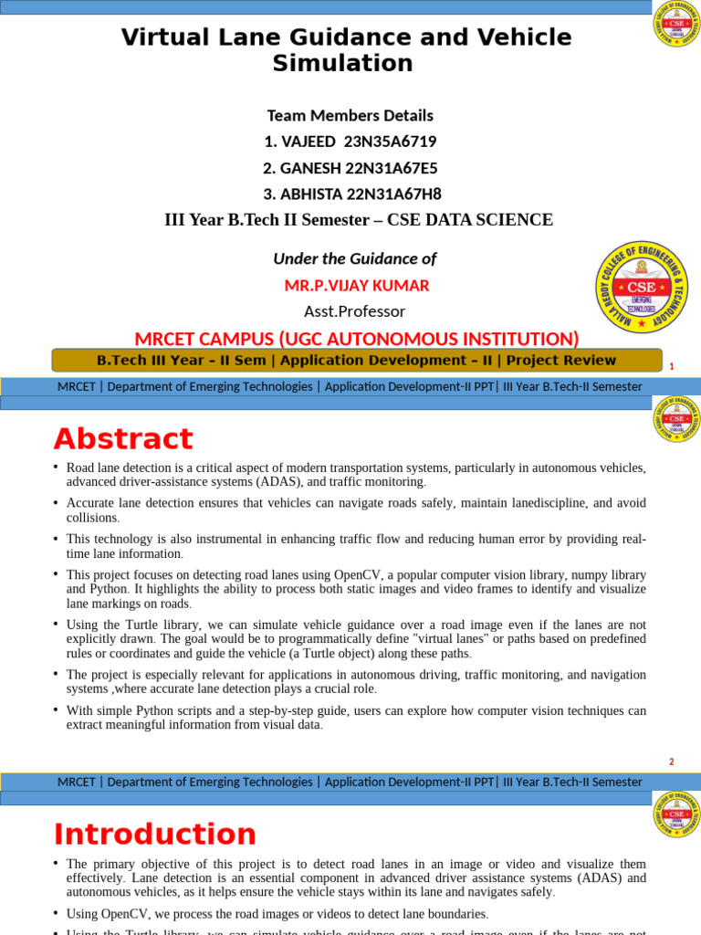 Virtual Lane Detection Project Overview | PDF | Simulation | Computer ...