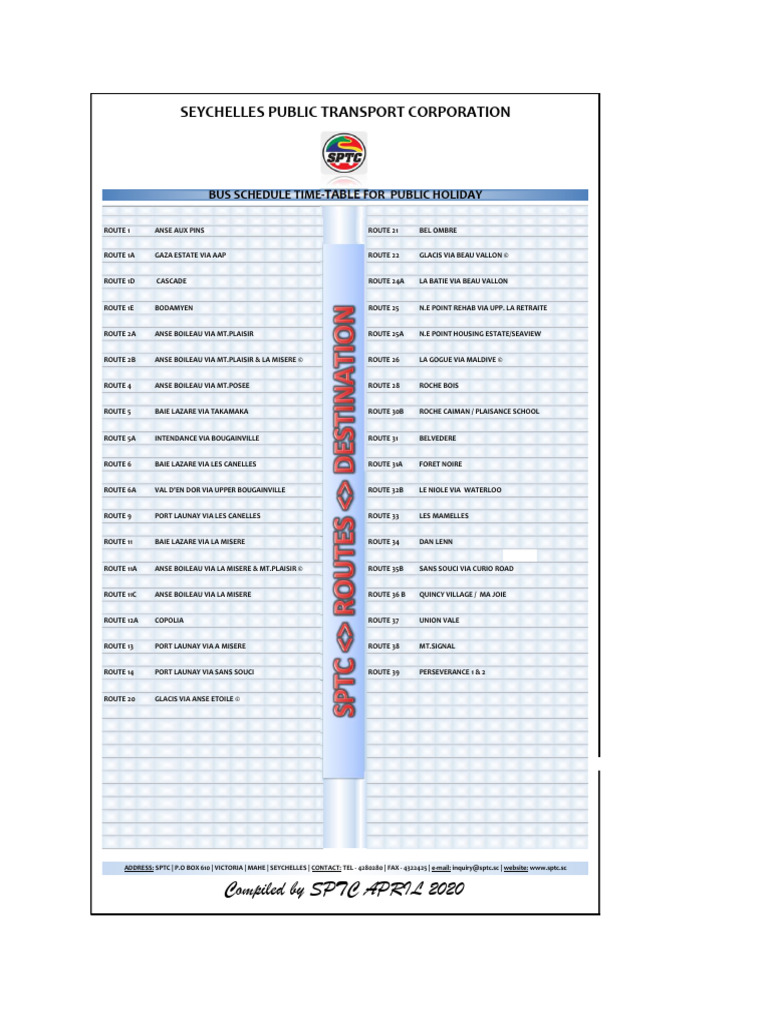 SPTC Weekend Bus Schedule 2024 | PDF | Transport