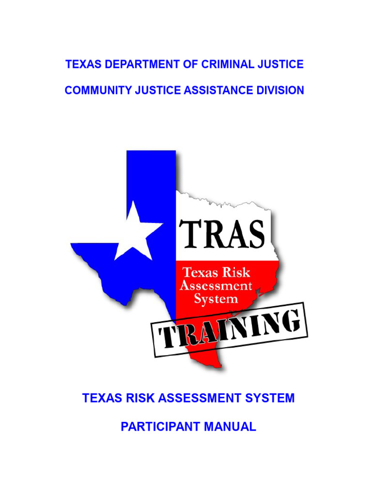 Texas Risk Assessment System Manual | PDF | Probation | Prison
