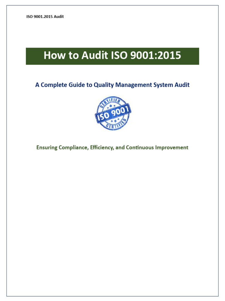 ISO 9001:2015 Audit Guide | PDF | Audit | Quality Management