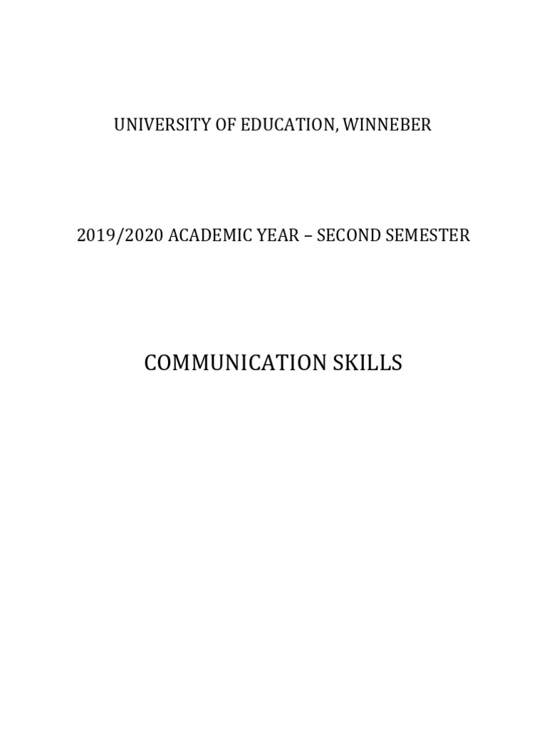 Communication Skills Full Note (PTC) | PDF | Communication | Reading ...