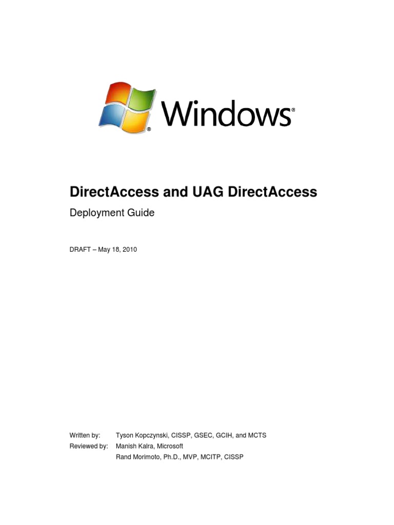 DirectAccessDeploymentGuide Morimoto | PDF | I Pv6 | Computer Network