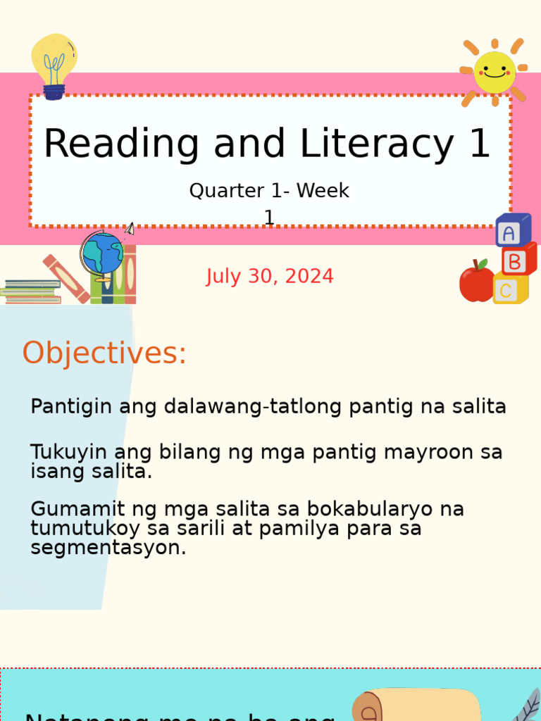 Reading Ang Literacy w1-d2 | PDF