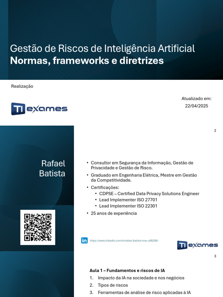 Gestão de Riscos em IA e Normas ISO | PDF | Governança | Segurança de ...