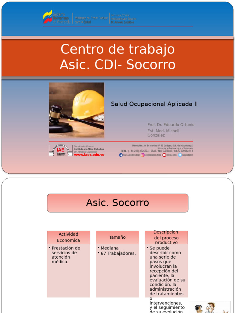 SOA II Centro de Trabajo | PDF | Seguridad y salud ocupacional | Medicina