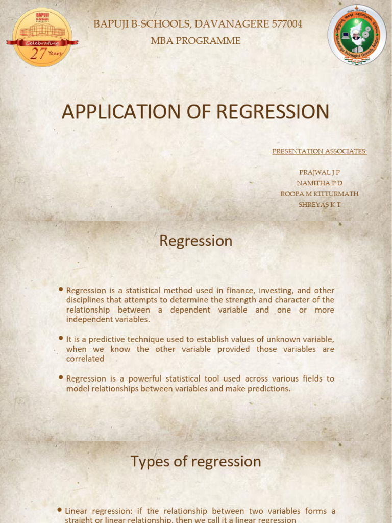 Applications of Regression Analysis | PDF | Regression Analysis ...