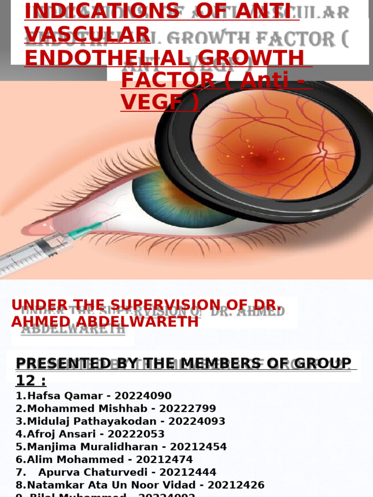 Indication of Anti - Vegf Intravitreal Injection | PDF | Vascular ...