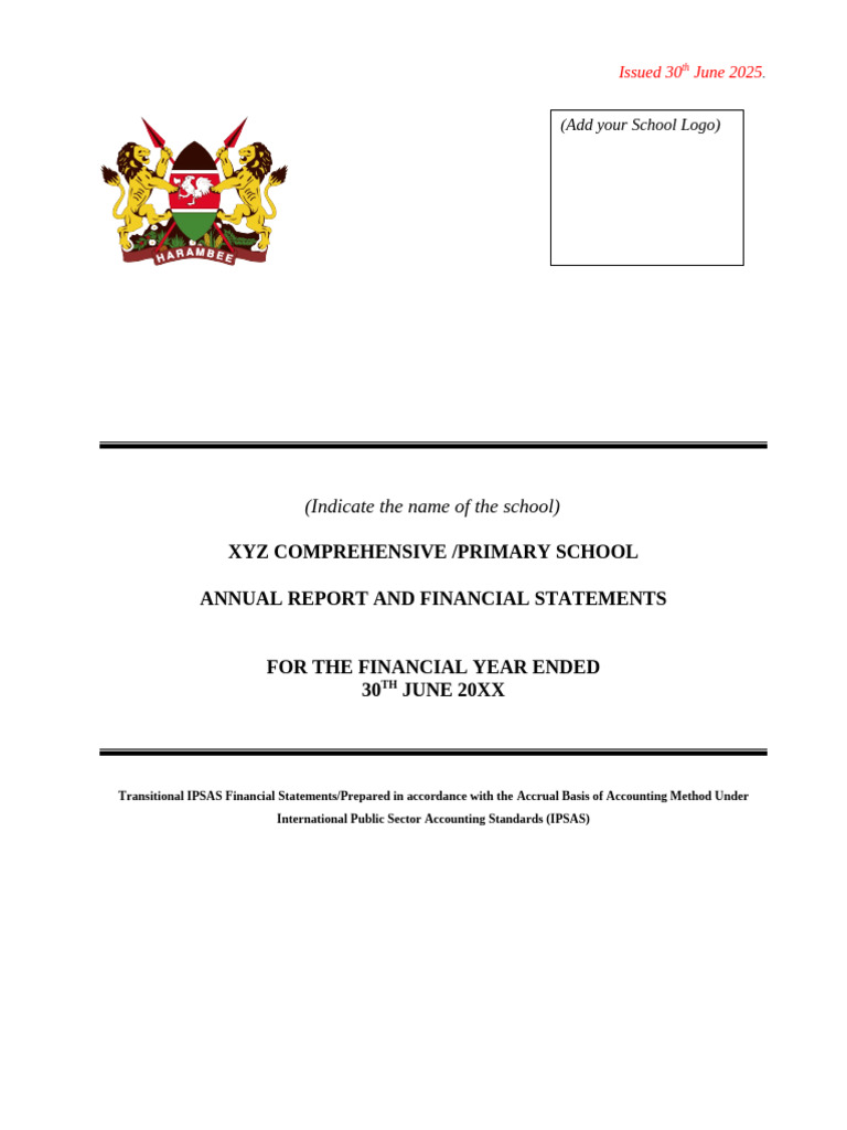 XYZ School Annual Financial Report 2025 | PDF | Expense | Cash Flow ...