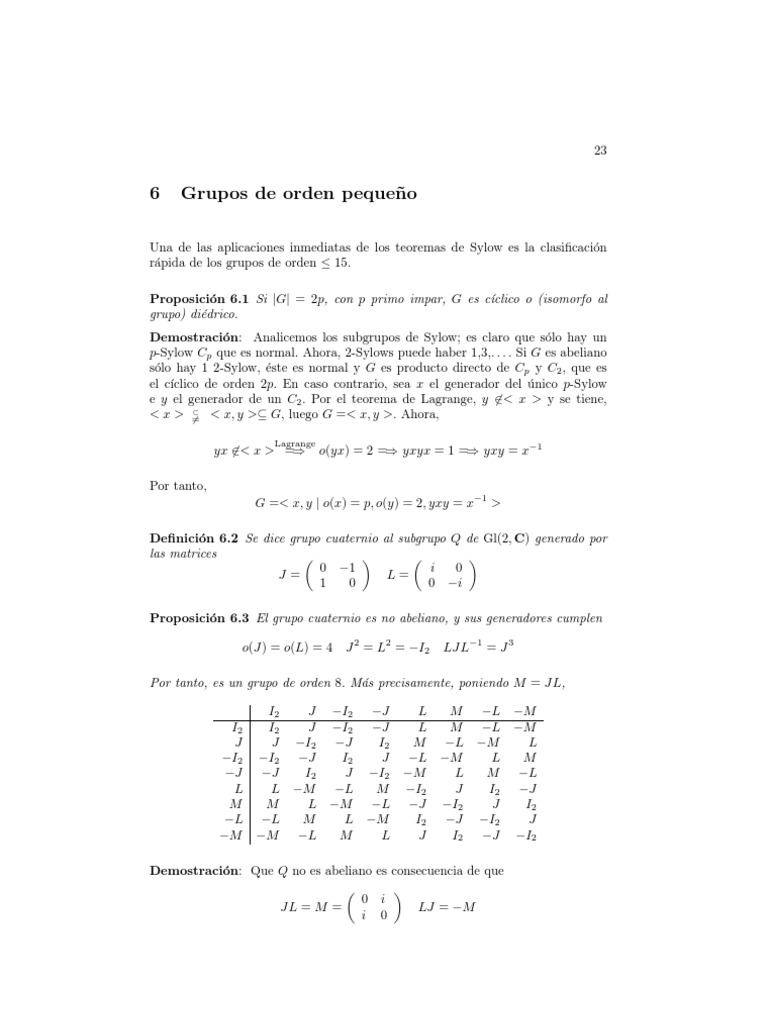 Grupos de Orden Pequeño PDF Geometría métrica Conceptos matemáticos
