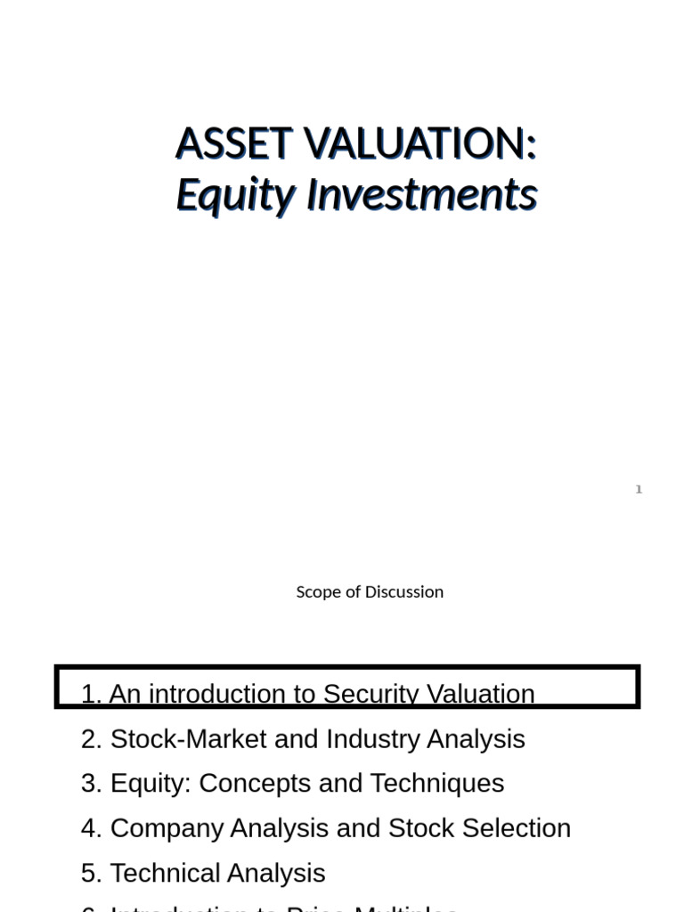 Equity Valuation Techniques Explained | PDF | Discounted Cash Flow ...