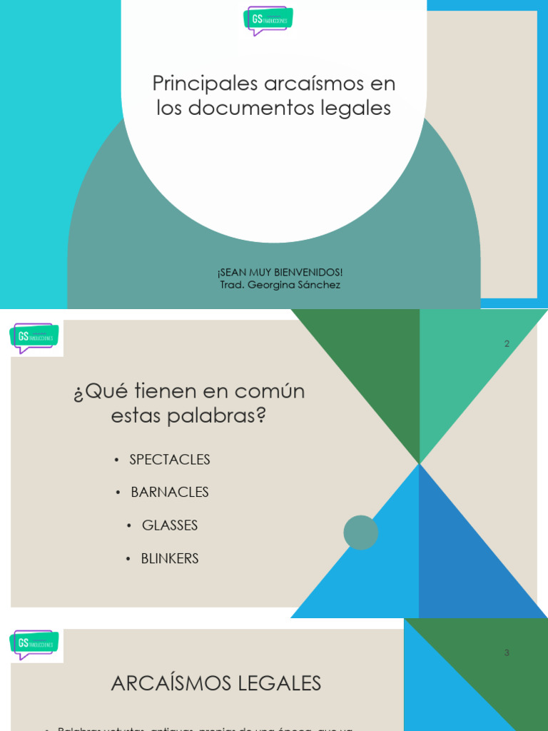 Principales Arcaísmos Legales | PDF | Diccionario | Lingüística