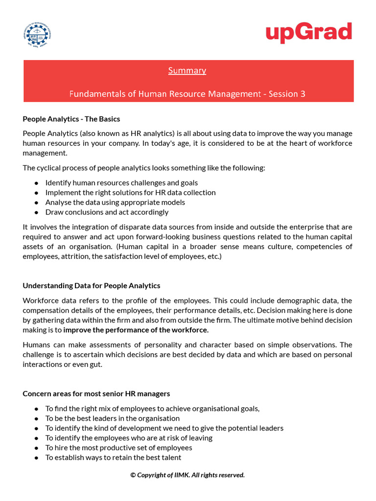IIMHR - Introduction To HR Analytics - People Analytics - Session ...
