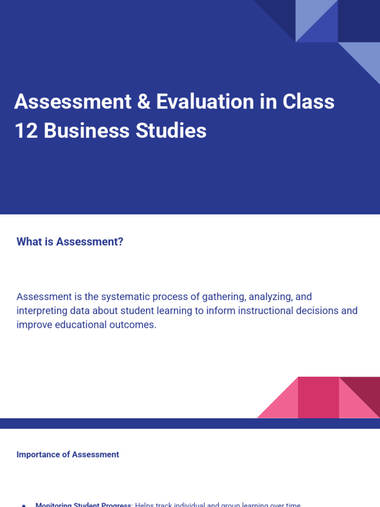 Assessment & Evaluation in 12th BST | PDF | Educational Assessment ...