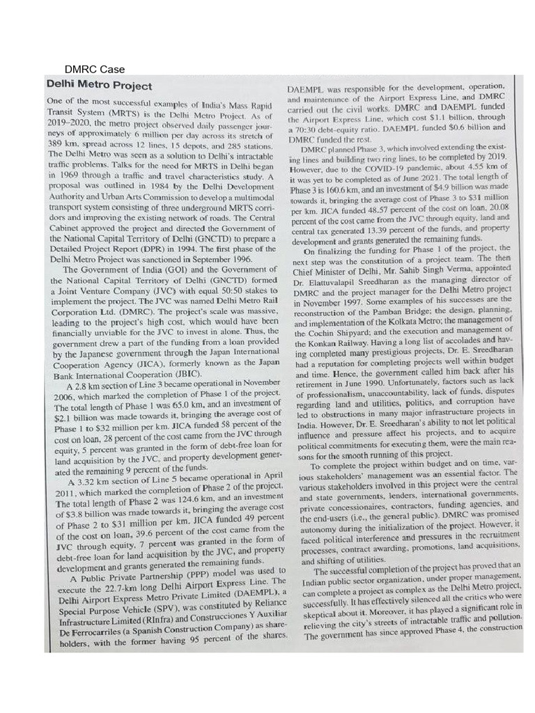 DMRC Case | PDF