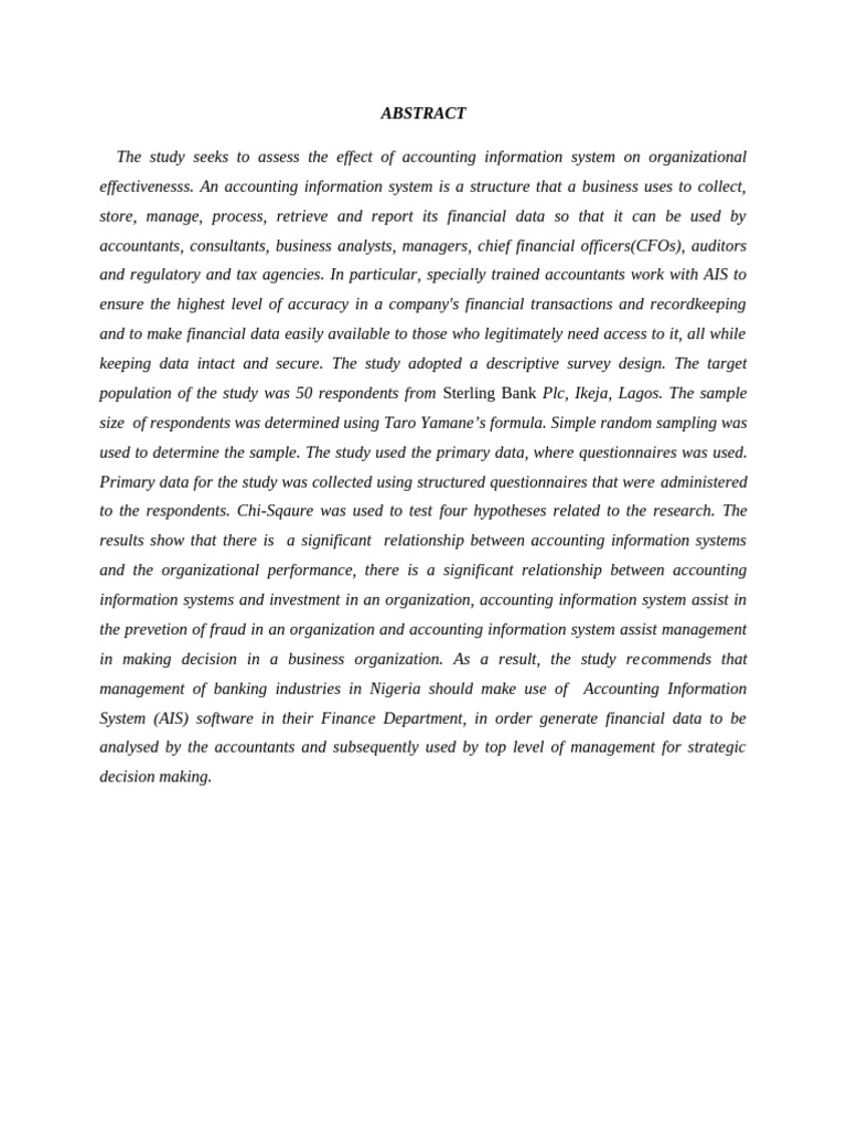 Impact of AIS on Organizational Effectiveness | PDF