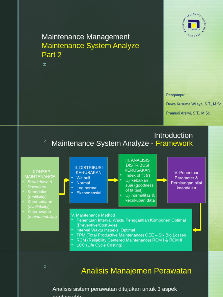 Pertemuan 5 - Maintenance System Analyze Part 2 | PDF