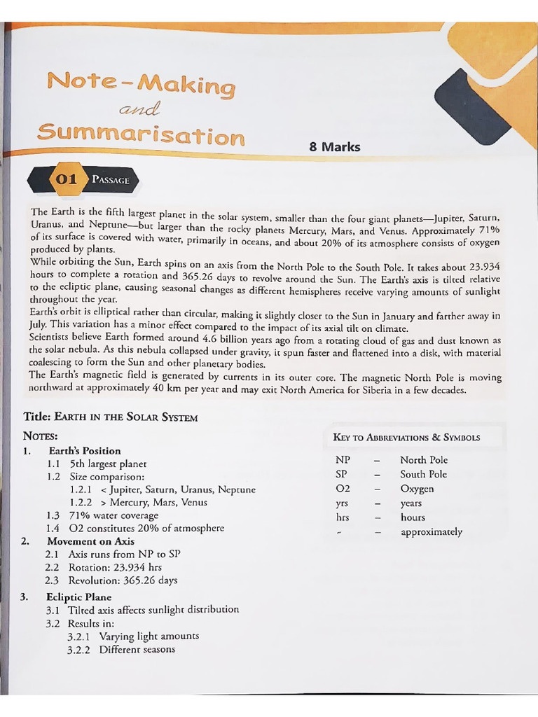 Note Making and Summary Writing | PDF