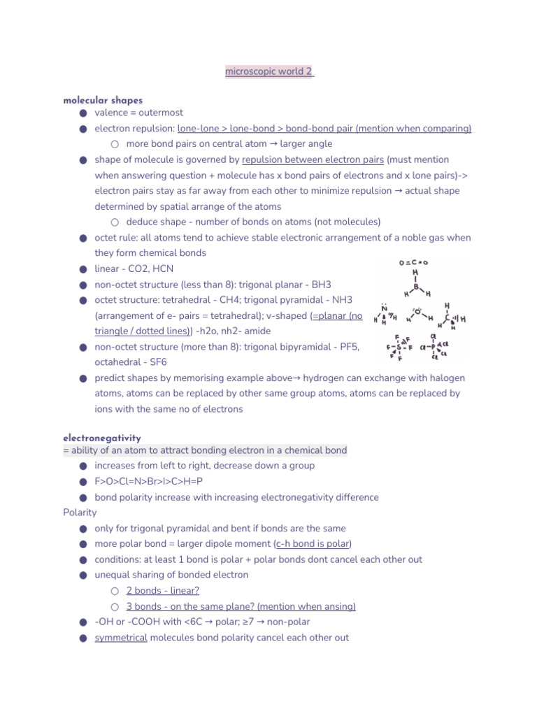 Molecular Shapes and Intermolecular Forces | PDF | Chemical Polarity ...