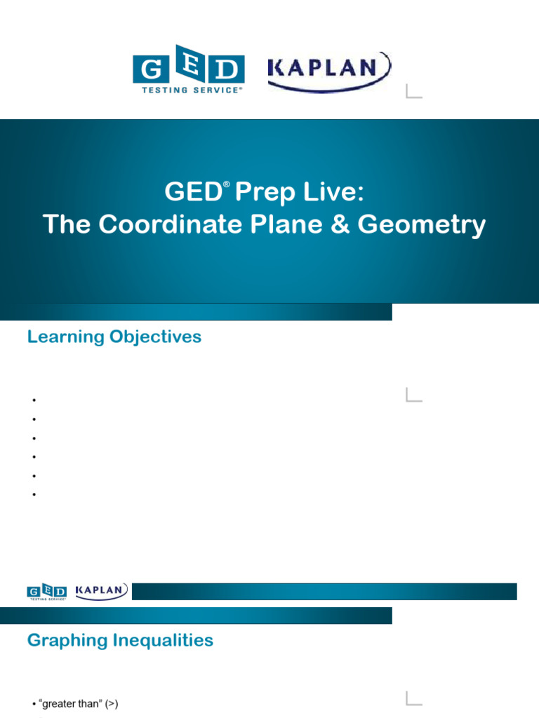 GED Geometry: Graphing & Formulas | PDF | Area | Volume