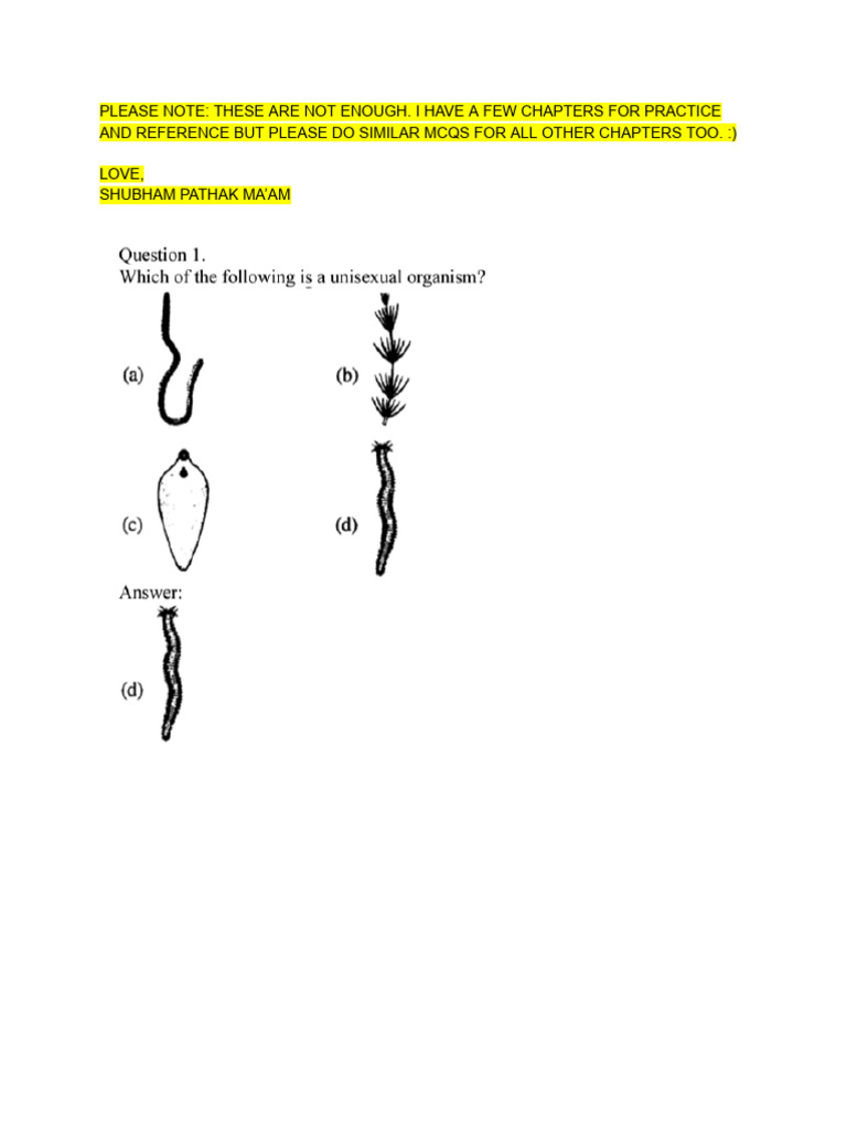 Class 12 Biology Mcqs | PDF