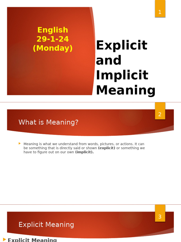 Understanding Explicit and Implicit Meaning | PDF