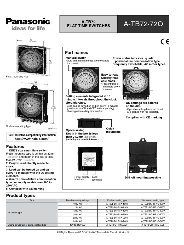 A-TB72 Quartz Pool Timer Guide | PDF | Alternating Current | Mains ...