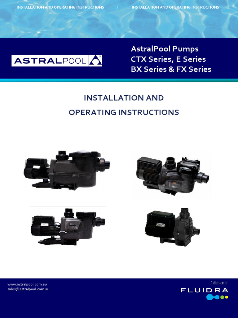 AstralPool E Series Pump Manual | PDF | Pump | Pipe (Fluid Conveyance)