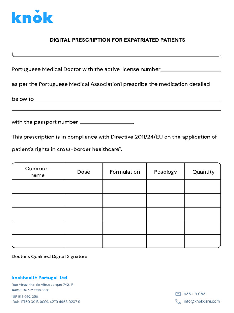 Digital Prescription for Expatriates | PDF