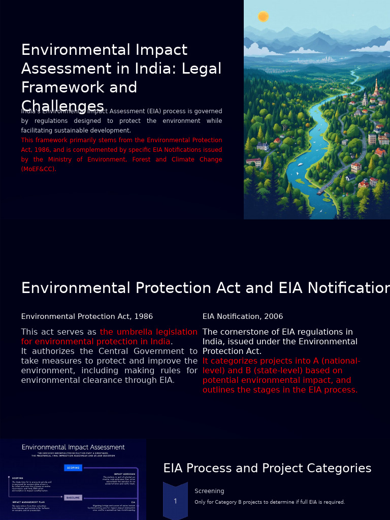 EIA in India: Legal Framework & Challenges | PDF | Environmental Impact ...