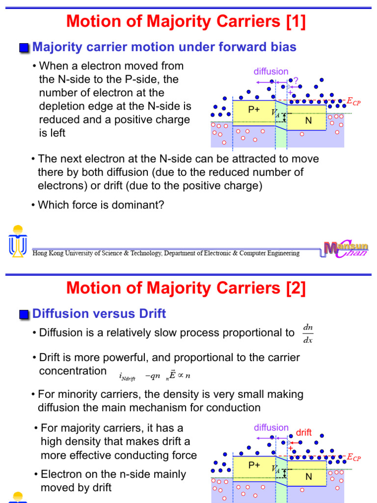 Majority Carrier Motion in Diodes | PDF | P–N Junction | Semiconductors