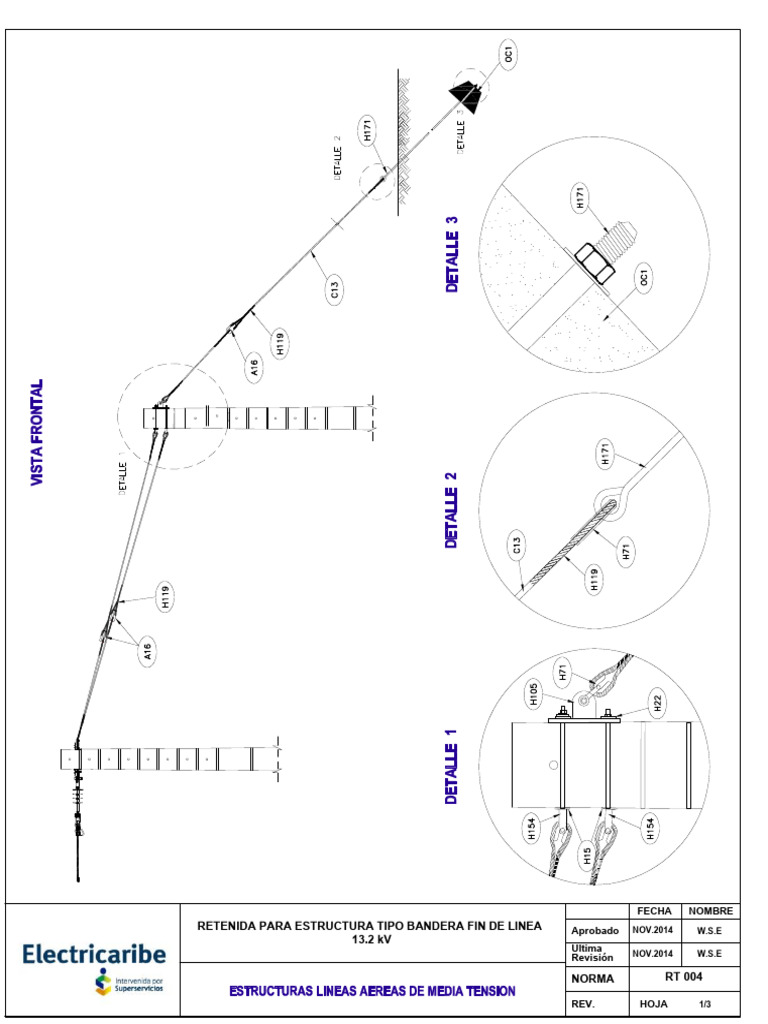 Retenida Estructura Bandera 13.2 kV | PDF