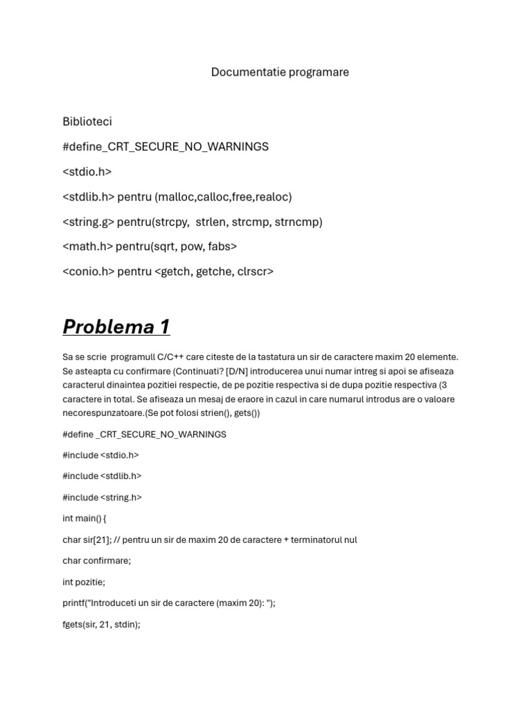 Documentatie Programare | PDF