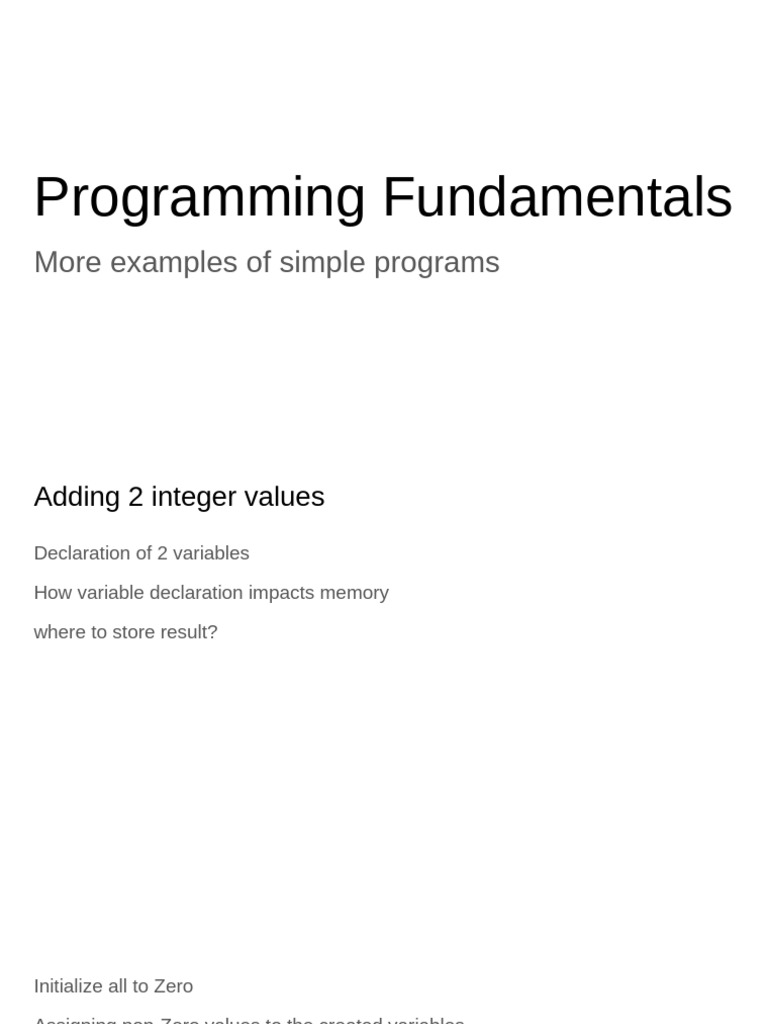 Programming Basics: Variables & Input/Output | PDF