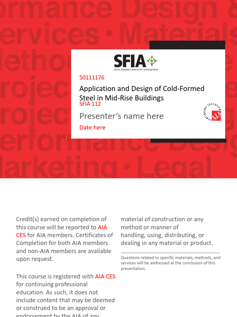SFIA 112 Application and Design of CFS in Midrise Buildings | PDF ...