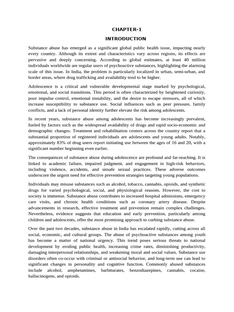 Adolescent Substance Abuse in India | PDF | Substance Abuse | Adolescence