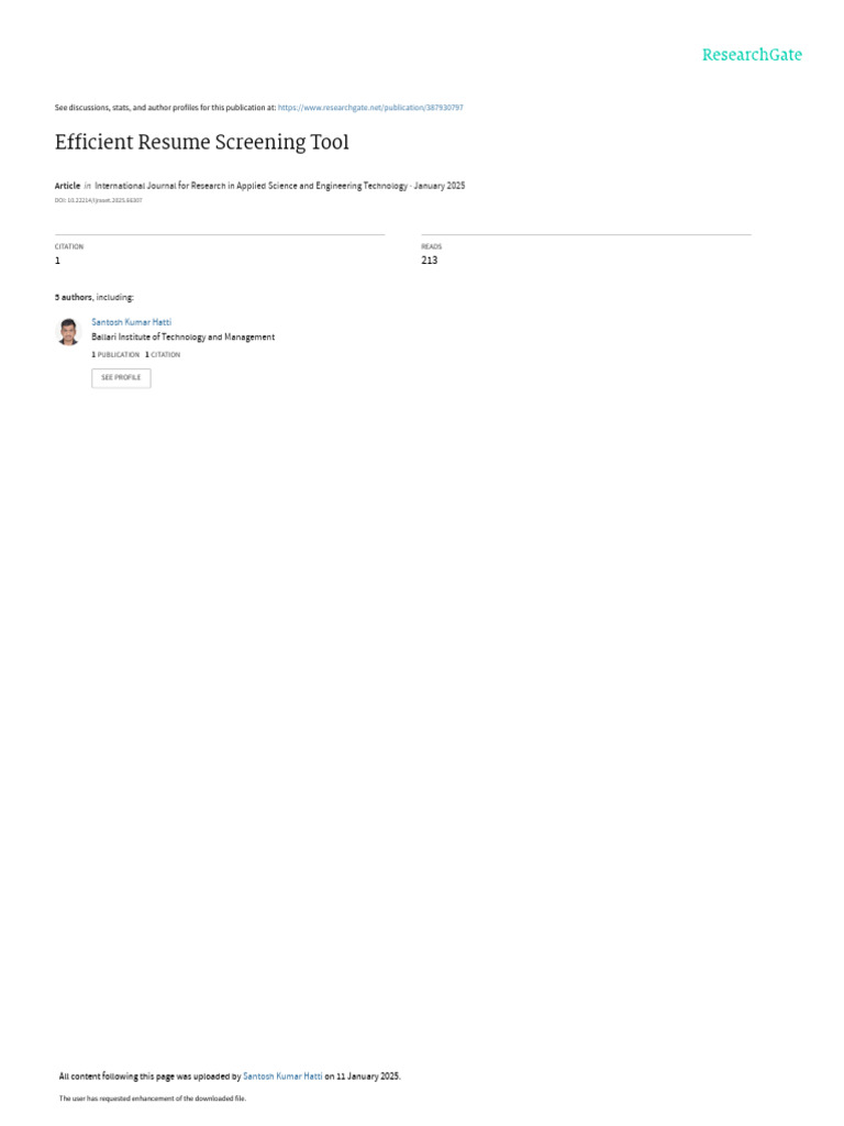 Efficient Resume Screening Tool - 1