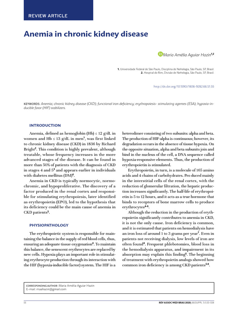Anemia in Chronic Kidney Disease | PDF | Chronic Kidney Disease | Anemia