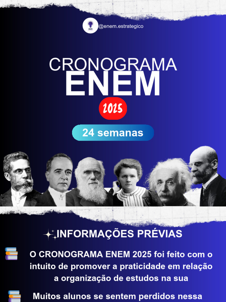 Cronograma de Estudos ENEM 2025 | PDF | Química | Física