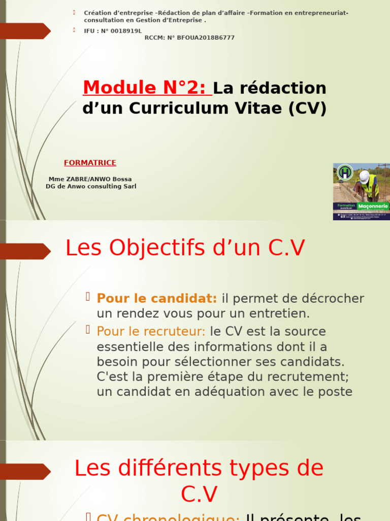 Guide de Rédaction d'un CV Efficace | PDF
