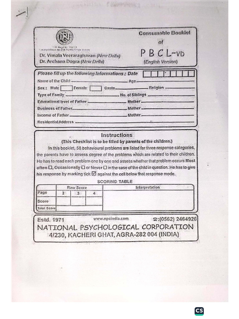 Checklist PBC | PDF