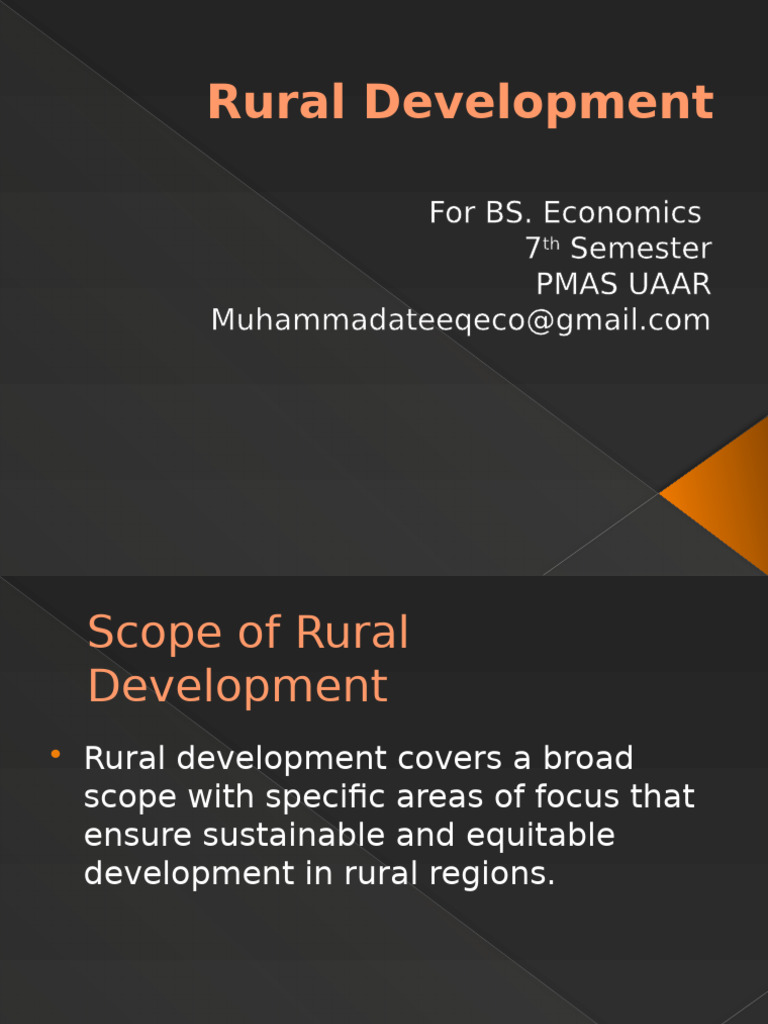 Comprehensive Overview of Rural Development | PDF | Agriculture | Poverty
