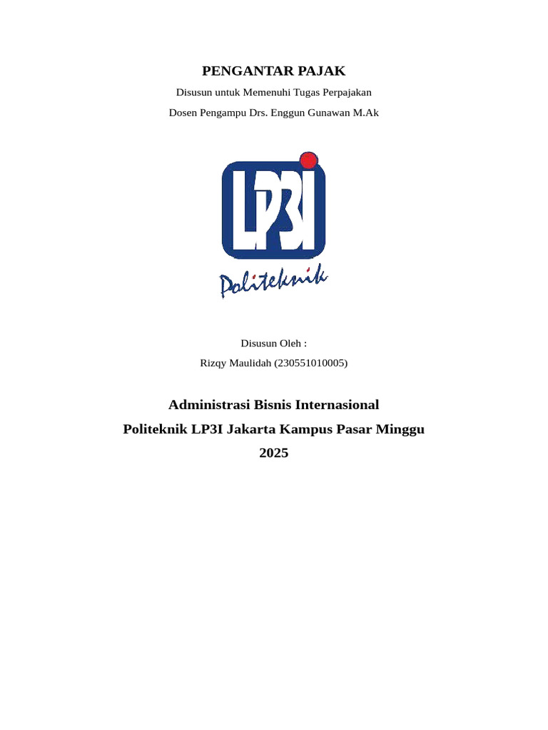 Konsep dan Sistem Perpajakan Indonesia | PDF