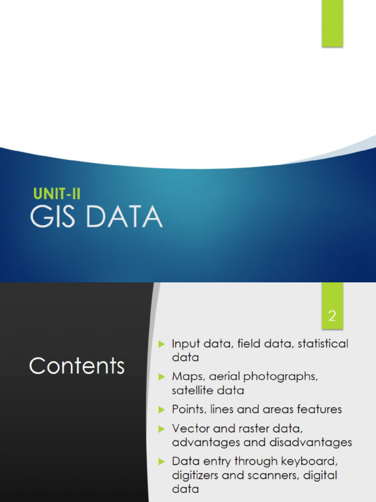 Unit-II - GIS Data - Course Material - 202408 | PDF