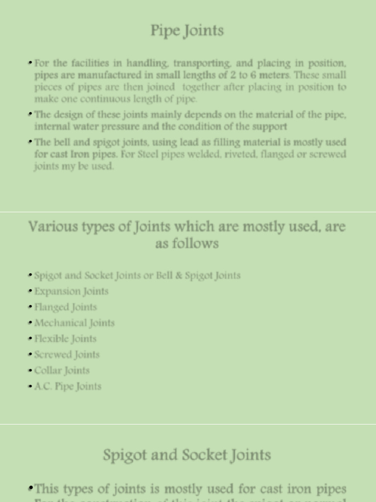 Types of Pipe Joints Explained | PDF | Pipe (Fluid Conveyance) | Screw