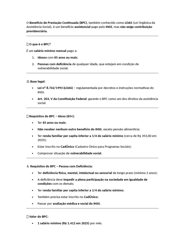 Regulamentação do BPC pelo Decreto 10.955/2022 | PDF