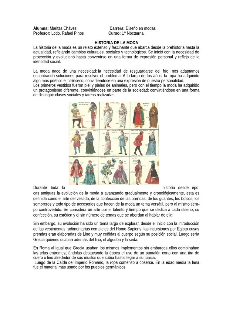 Historia de La Moda Investigacion | PDF | Ropa | Moda