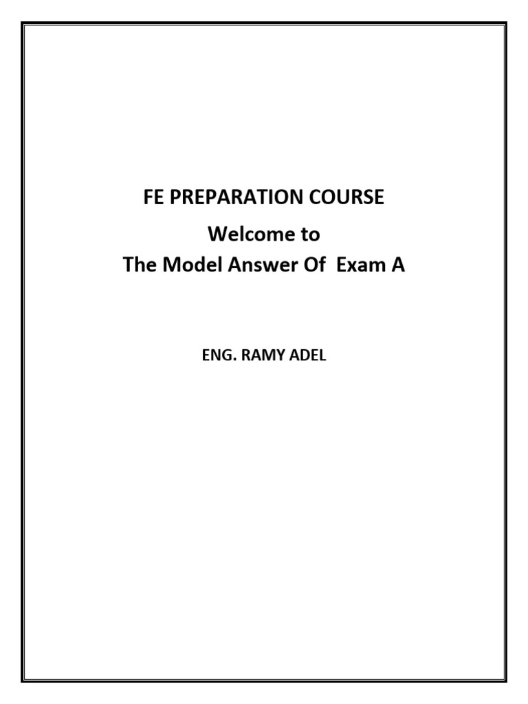 FE Exam A Model Answers Guide | PDF | Equations | Mathematical Physics
