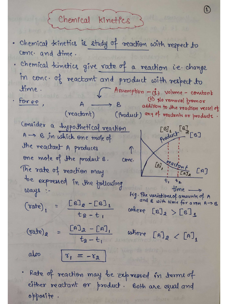 Chemical Kinetics Notes | PDF